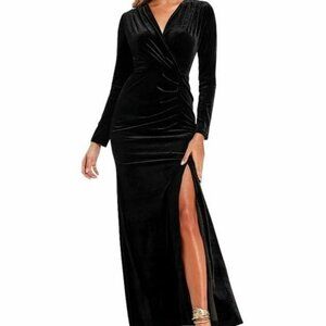 Chic Black Velvet Maxi Dress